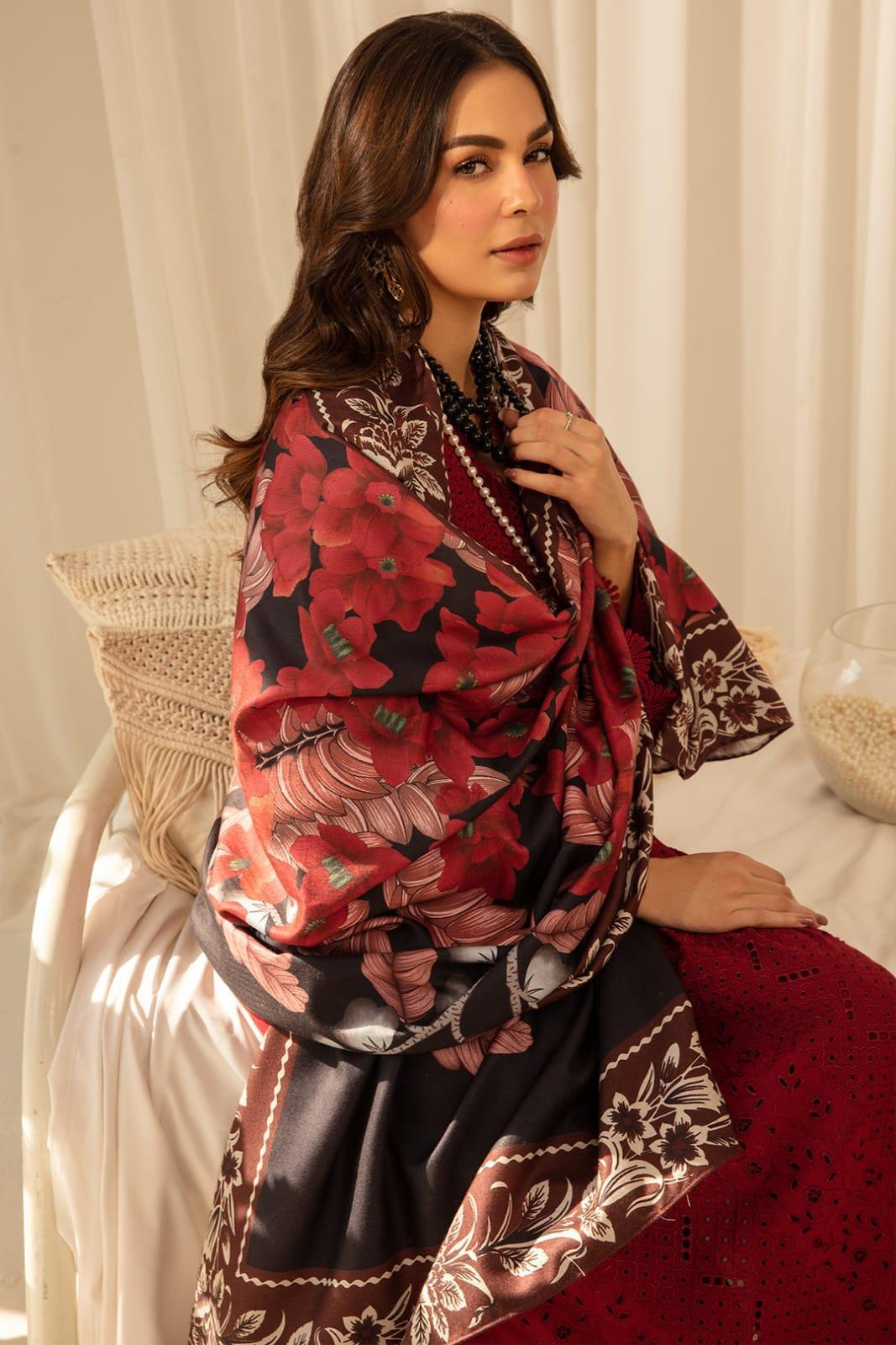 3 Pcs Women's Unstitched Embroidered Suit