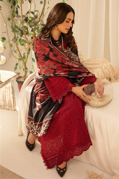 3 Pcs Women's Unstitched Embroidered Suit