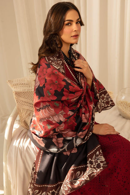 3 Pcs Women's Unstitched Embroidered Suit