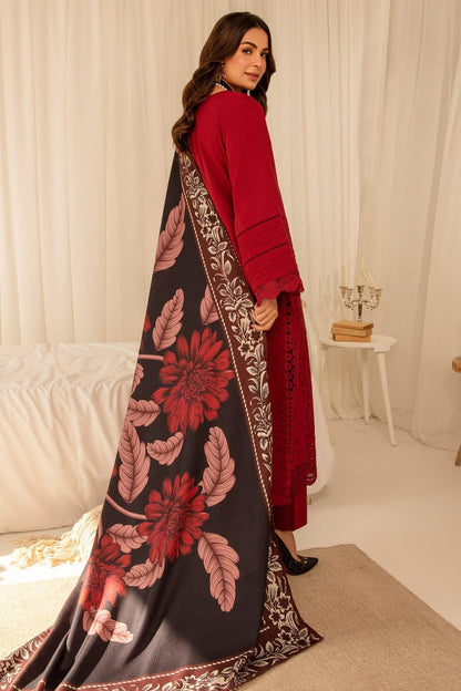 3 Pcs Women's Unstitched Embroidered Suit